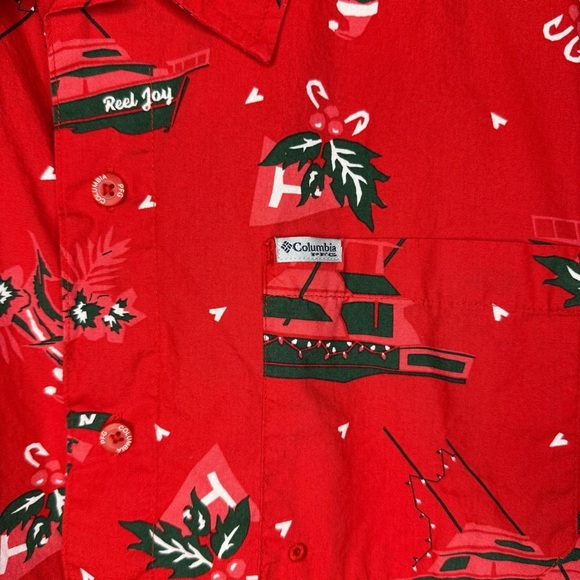 Columbia Red Spark Reel Joy Trollers Best Short Sleeve PFG Shirt Size Large GUC - Picture 3 of 7